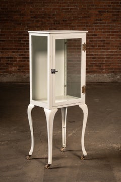 Antique Dental Cabinet With Cabriole Legs in White