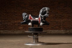 Poltrona da barbiere vintage per bambini "Rodeo Rocky" con figura, prodotta da Miracle Equipment
