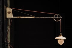c. 1920 Extending Swing Arm Dental Lamp w. Milk Glass Shade