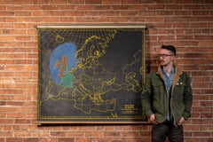 Vintage Blackboard Europe Pulldown Map by Nystrom