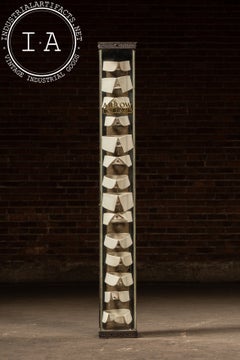 Early 20th Century Floor-Length Arrow Collars Glass Haberdashery Showcase
