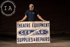 Vintage "Ger-Bar Inc." Theatre Equipment Painted Tin Sign