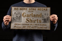 Antique Garland Shirts Embossed TOC Advertising Sign