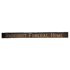 Antique Hand-Carved "Bookhout Funeral Home" Painted Wood Sign