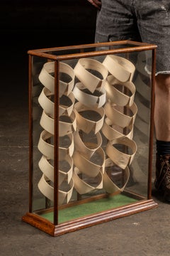 Antique Wood and Glass Mercantile Collar Display Case for C. W. Ferguson