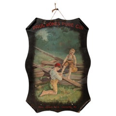 Antique Paul Jones Pure Gin Self-Framed Advertising Sign