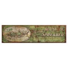 Antique Kemp Spreader Single Sided Tin Litho Farm Sign