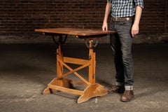 Small Antique Adjustable Wooden Drafting Table