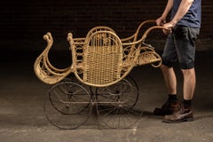 19th Century Victorian Wicker Baby Carriage