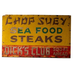 Panneau vintage en bois peint « Dick's Club »