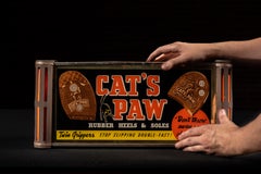 Vintage Cat's Paw Rubber Heels Illuminated ROG Advertising Sign