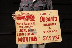 Vintage Moving and Storage Services Tin Advertising Sign
