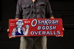 Antique OshKosh B'gosh Single-Sided Porcelain Sign