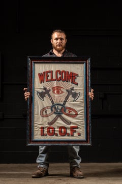 Early 20th Century Framed I.O.O.F. (Odd Fellows) Banner