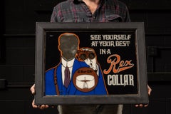 Antique "Rex Collar" Menswear Mirrored ROG Sign