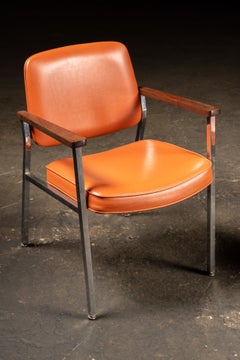 Pair of MCM Office Chairs in Orange by Delwood