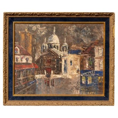 Rainy Cityscape  Framed Savic Oil Painting