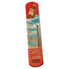 Vintage Cobbs Creek Tin Litho Advertising Thermometer