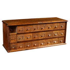 Early 20th Century Tiger Oak Puzzle Box Card Catalog