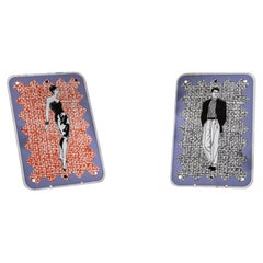 Set Of Men, Women Post-Modern Porcelain Restroom Signs