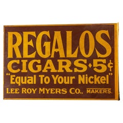 Antique Regalos Cigars Double-Sided Tin Flange Sign