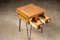 Mid-Century Two-Drawer Oak Card Catalog