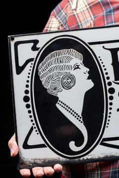 Antique Double-Sided Porcelain Beauty Shoppe Sign