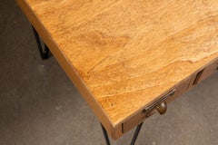 Vintage Oak Card Catalog on Hairpin Legs