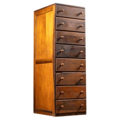 Antique Oak and Plywood Crazed Parts Cabinet
