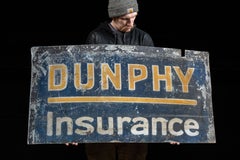 Antique Dunphy Insurance Painted Tin Sign
