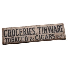 Antique "Groceries" Hand-Painted Wooden Storefront Sign