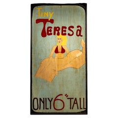 Vintage "Tiny Teresa" Painted Sideshow Sign
