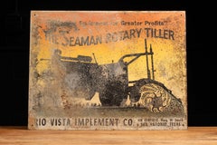 Antique Seaman Rotary Tiller Tin Litho Sign