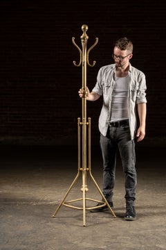 Antique Brass Barbershop Coat Tree