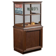 Early 20th Century Ward’s Tip-Top Bread Oak and Glass Display Case