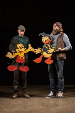 Vintage Wooden Mickey Mouse and Donald Duck Accents