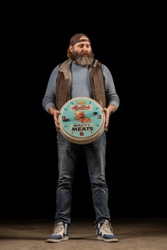Reloj publicitario iluminado de «Vintage Martin's Quality Meats»