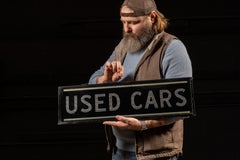 Vintage Used Cars Reflective Glass Sign