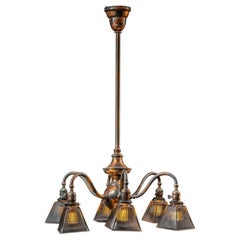 Early 20th Century Japanned Craftsman Chandelier Lamp