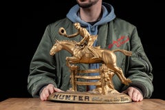 Vintage Painted Hunter Whiskey Advertising Statue