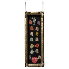 Framed Collection of Antique Advertising Pot Scrapers