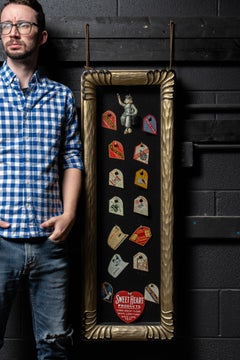 Framed Collection of Antique Advertising Pot Scrapers
