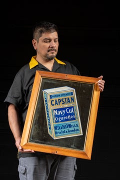 Antique Capstan Cigarettes Framed Advertising Mirror