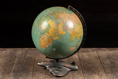 Vintage "Peerless 12" Globe on Figural Japanned Copper Aviation Base by Weber Co