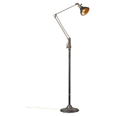Antique Industrial Articulated Floor Lamp by Dazor