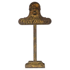 Antique Onyx Hosiery Tin Litho POS Store Display