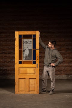 Vintage Salvaged Bar Restroom Door with Plastic Panels
