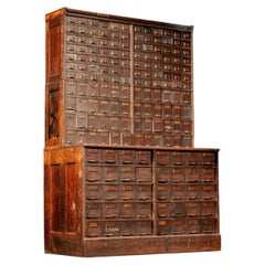 Antique Monumental Industrial Hardware & Parts Cabinet by W. C. Heller