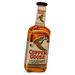 Vintage Oversized Copper Goose Bourbon Figural Bottle Advertising Sign