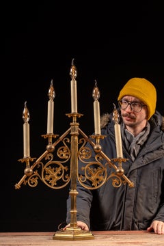 Gothic Revival Five-Light Candelabra Table Lamp
